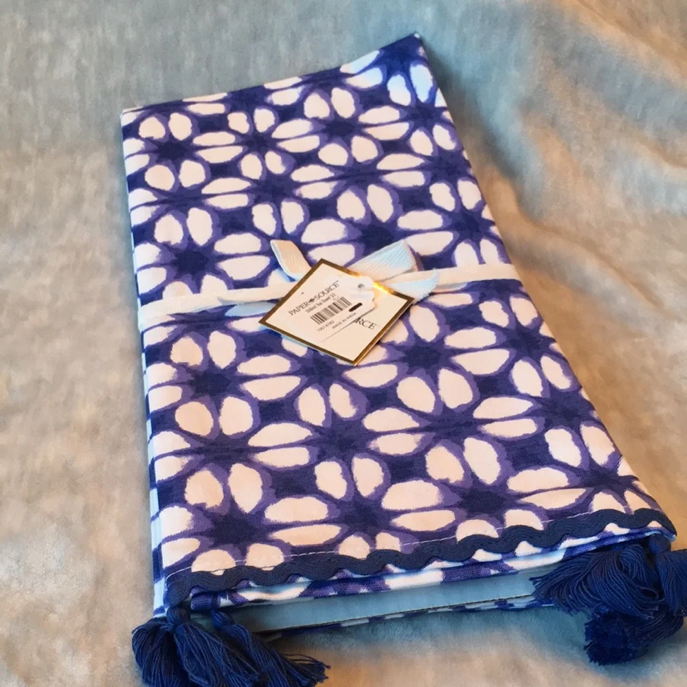 Paper Source Shibori Tea Kitchen Dish Towel Set of Two NWT Cotton 28”x 20”India